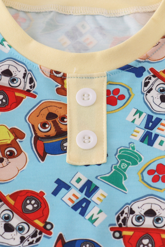 Blue Character Print Pajama Set