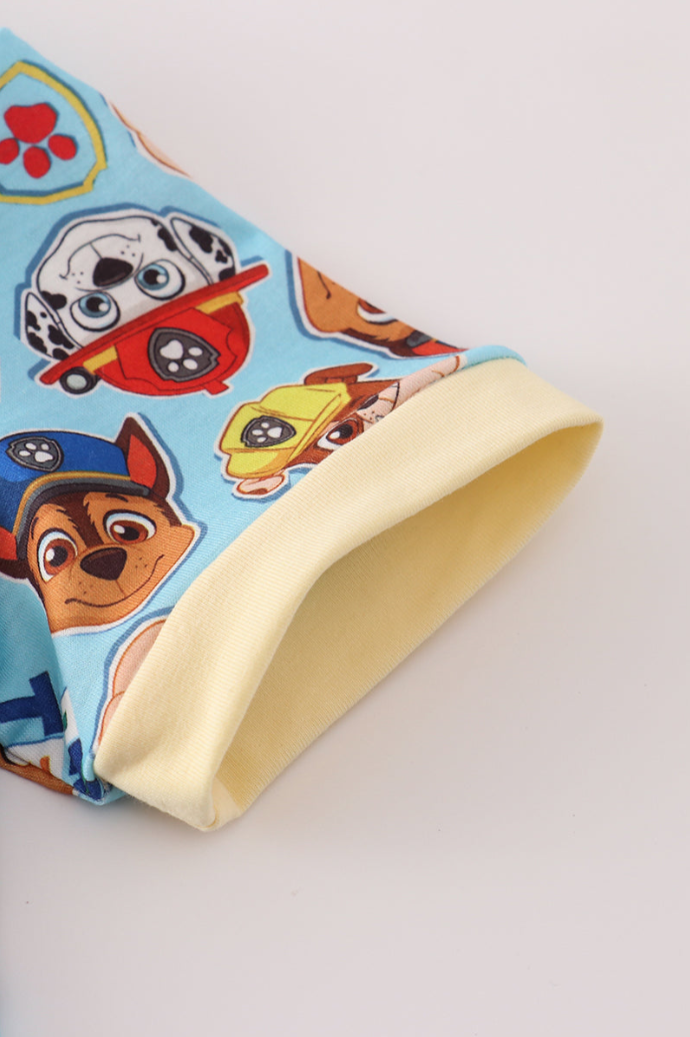 Blue Character Print Pajama Set