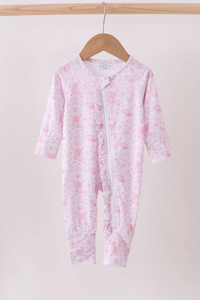 Pink Cowgirl Bamboo Romper