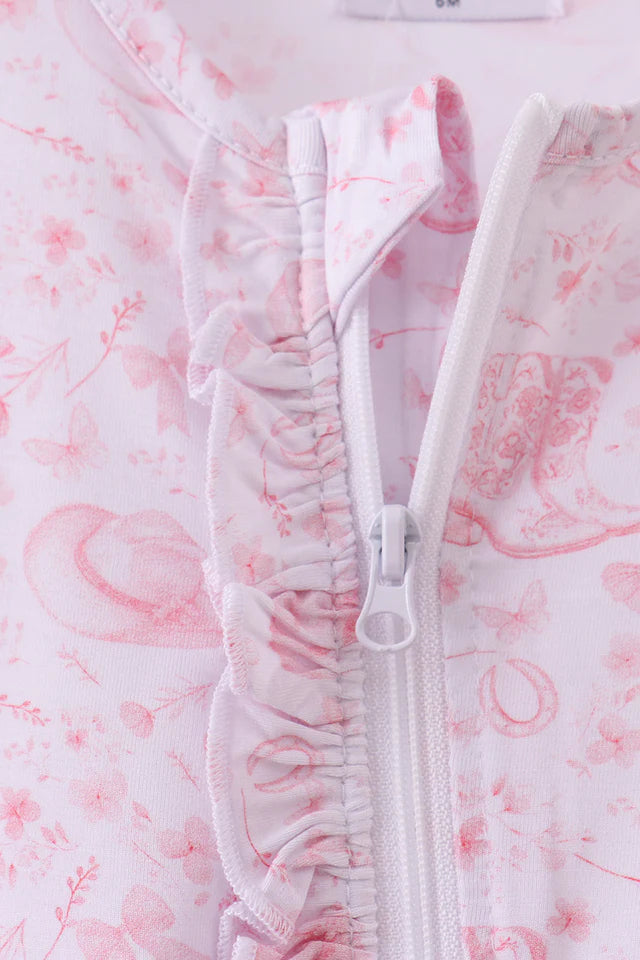 Pink Cowgirl Bamboo Romper